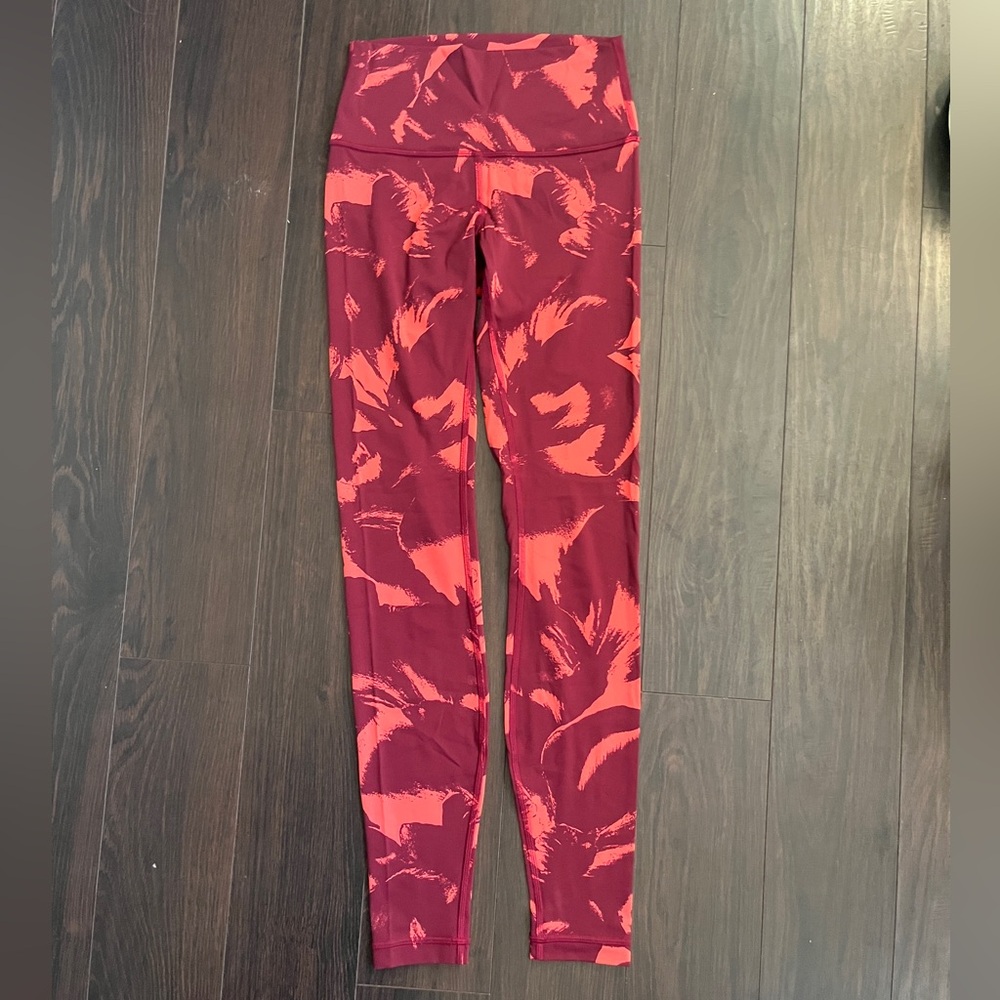 lululemon athletica Red Patterned Leggings